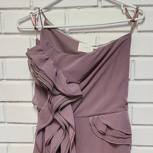 Formal lavender mauve ruffle dress